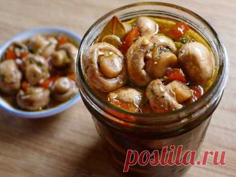 БЫСТРЫЕ МАРИНОВАННЫЕ ШАМПИНЬОНЫ | Вкусные рецепты