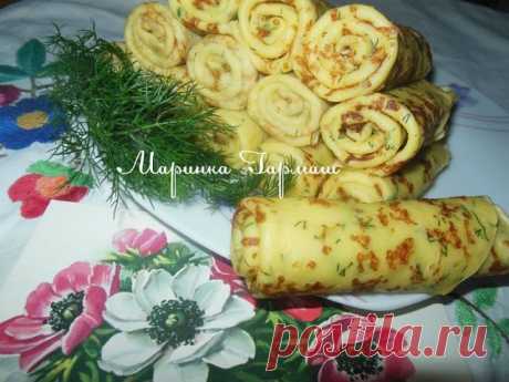 Блины с сыром и укропом...