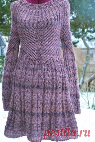 Платье с косами | Вязальный роман | Яндекс Дзен