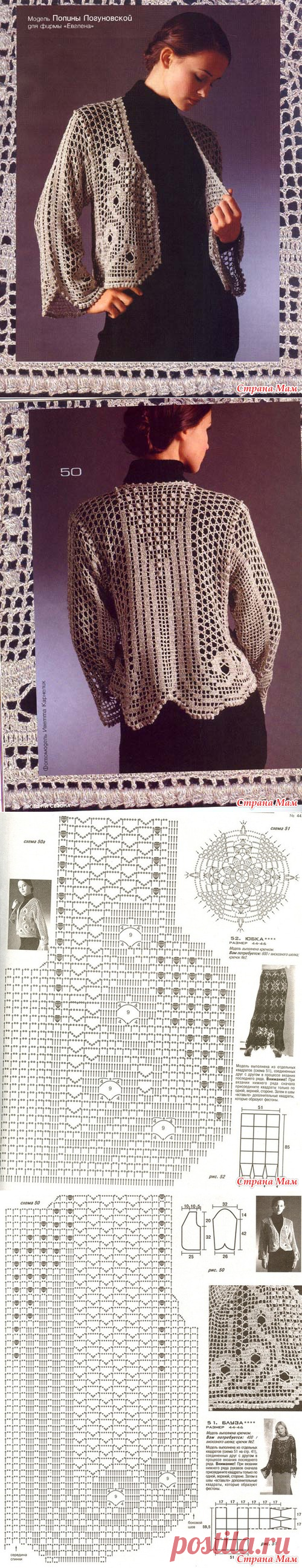 Жакет в филейной технике - Филейное кружево - Страна Мам