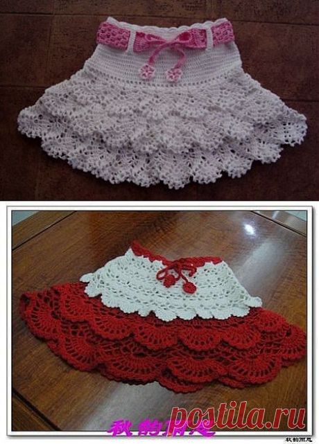 Вязаные юбочки для девочек. .