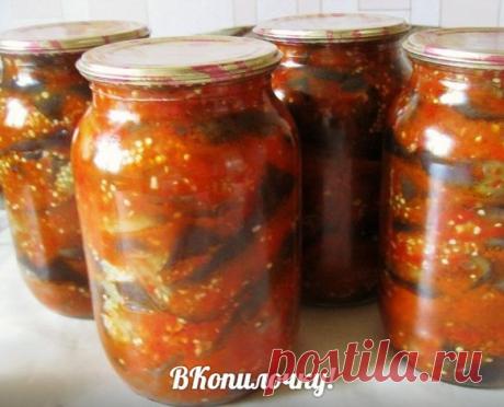 Баклажаны острые. 

На 3 кг. бакл. 
3-5 гол. чеснока, 
4-6 горького перца, 
3-4 шт. болгарского, 
1 ст. раст. масла 
,0,5 ст.уксуса 9%. 

Баклажаны целиком, без хвостиков, опустить в кип. воду на 5-7 мин. 
Они должны стать мягкими но не кашей. Проверять ножом, должен легко входить. Я проверяю заранее после 3 мин. кипения, так как одни быстрей, другие дольше готовятся и вытаскиваю по очереди. 
Затем они должны остыть, и разрезать из вдоль пополам и еще раз, чтоб получились ...