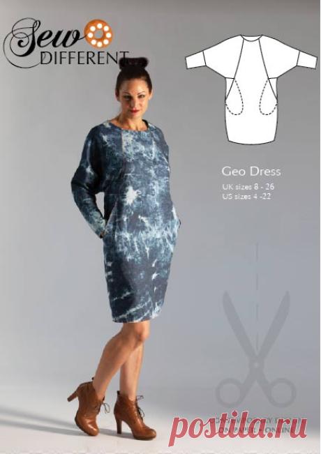 Geo Dress – Multisize sewing pattern – paper or download – Sew Different
