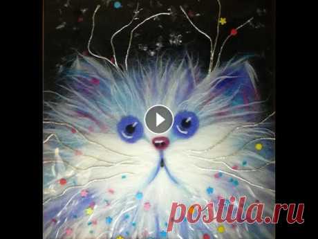 Мастер-класс картины из шерсти &quot;Кот&quot; по мотивам Ким Хаскинс Давайте вместе нарисуем прелестного котика шерстью. Показываю подробно, как это делаю я. Внимание! Толщина шерсти по всей поверхности должна быть прим...