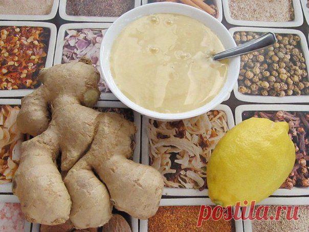 ИМБИРЬ С ЛИМОНОМ И МЕДОМ.