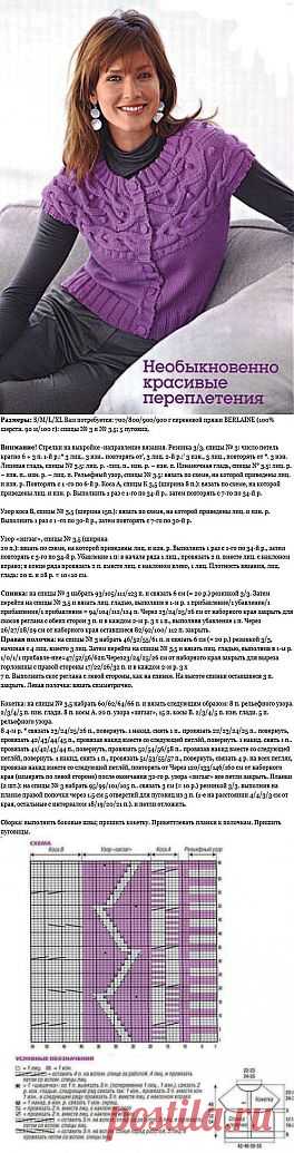 Жакет с круглой кокеткой — схема вязания | Схемы вязания
