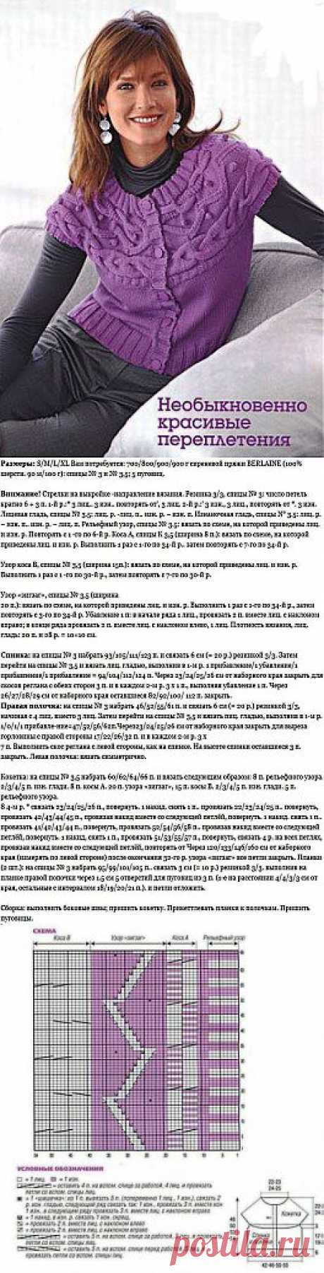 Жакет с круглой кокеткой — схема вязания | Схемы вязания