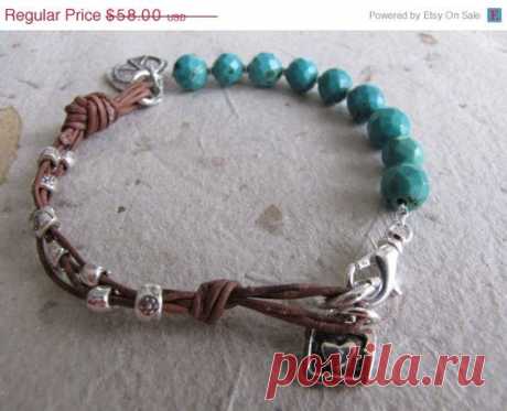PEACE Love and Turquoise bracelet