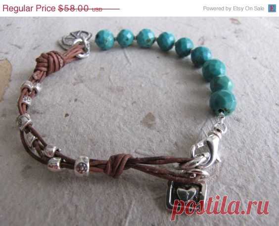 PEACE Love and Turquoise bracelet