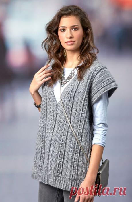 Free Deep Vee Vest Crochet Pattern from www.RedHeart.com