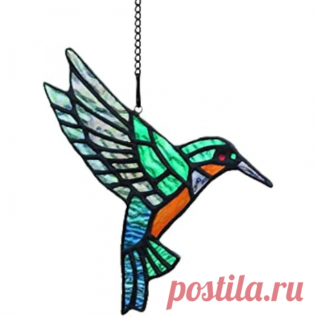 Amazon.com: Regalos de colibrí, vitrales, vitrales colgantes, decoración de pájaros de vidrieras para ventana de cocina, regalos de colibrí para mamá, atrapasoles. : Patio, Césped y Jardín