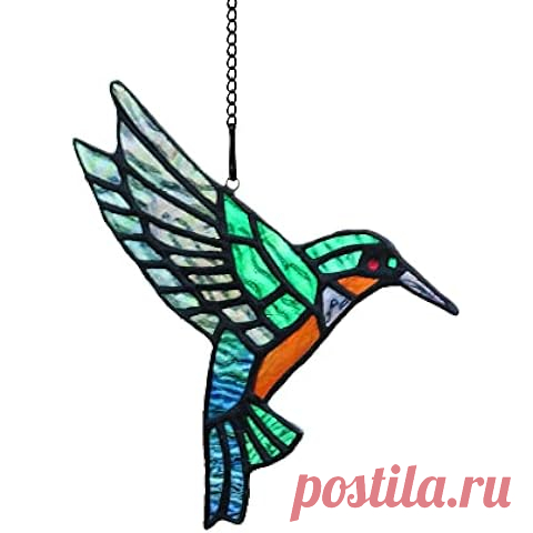 Amazon.com: Regalos de colibrí, vitrales, vitrales colgantes, decoración de pájaros de vidrieras para ventana de cocina, regalos de colibrí para mamá, atrapasoles. : Patio, Césped y Jardín