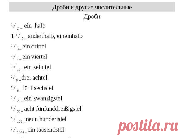 Дроби в немецк / Изучение немецкого языка