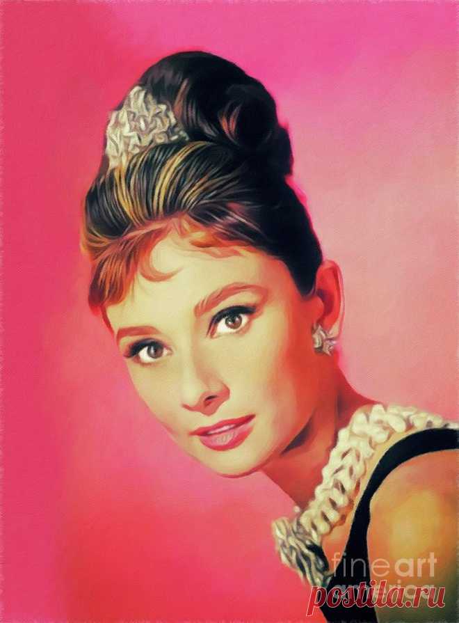 Audrey Hepburn, Vintage Movie Star by Esoterica Art Agency Audrey Hepburn, Vintage Movie Star Painting by Esoterica Art Agency