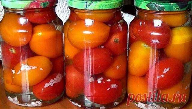 Маринованные помидоры на зиму в банках с чесноком — простой рецепт — Дачный участок