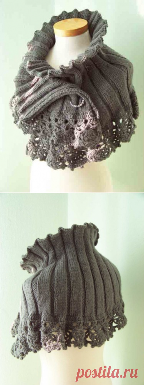 STELLA, Knit/Crochet capelet pattern, PDF | Berniolie on ArtFire