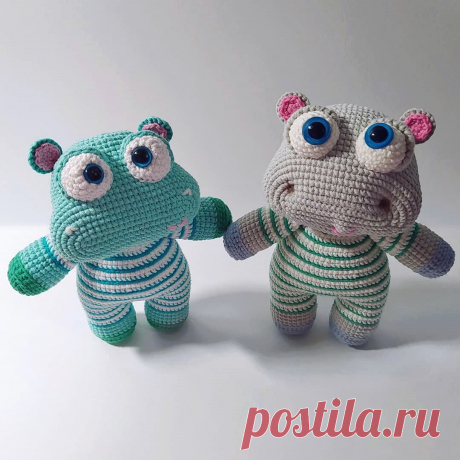 PDF Бегемотик Боня крючком. FREE crochet pattern; Аmigurumi animal patterns. Амигуруми схемы и описания на русском. Вязаные игрушки и поделки своими руками #amimore - Бегемот, бегемотик.