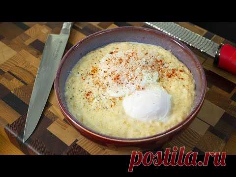Как сделать самую вкусную пшенную кашу. Идеальный завтрак. Пшенная каша с моцареллой, твердым сыром и яйцом