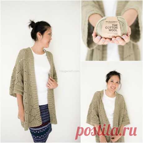 Summer Diamonds Kimono Cardigan | AllFreeCrochet.com