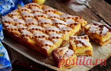 Яблочный пирог с заварным кремом