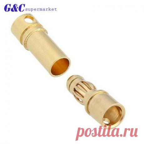 20 шт. 3,5 мм позолоченный Мужской Женский Пуля банан Разъем для RC ESC батареи двигателя терминалы части DIY-in Интегральные схемы from Электронные компоненты и принадлежности on AliExpress