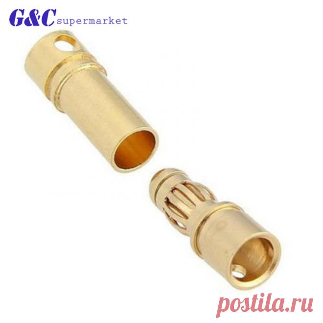 20 шт. 3,5 мм позолоченный Мужской Женский Пуля банан Разъем для RC ESC батареи двигателя терминалы части DIY-in Интегральные схемы from Электронные компоненты и принадлежности on AliExpress