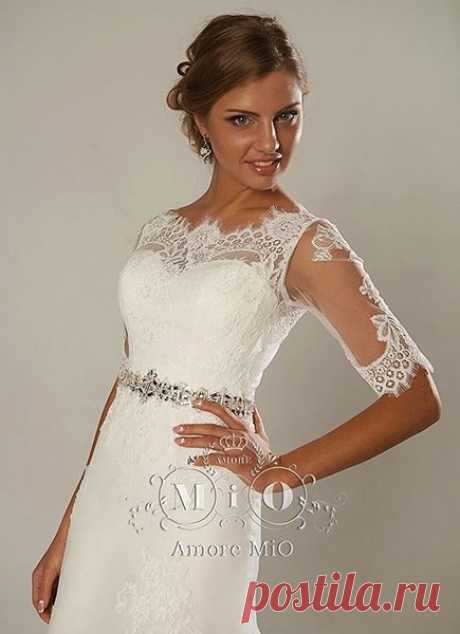 Свадебное платье артикул Ивона,рукав,шлейф купить по цене 46500р. в Москве - интернет-магазин Аморе МиО