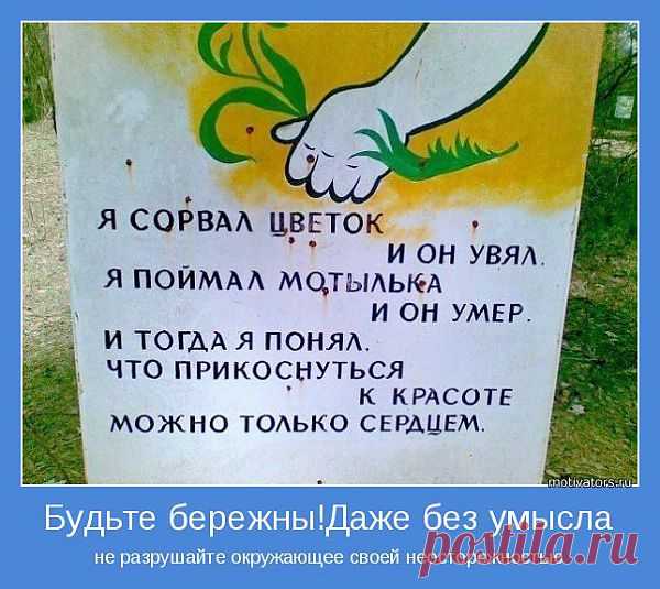 Не разрушайте то и кого любите! Будьте сами свободны и давайте свободу любимым.