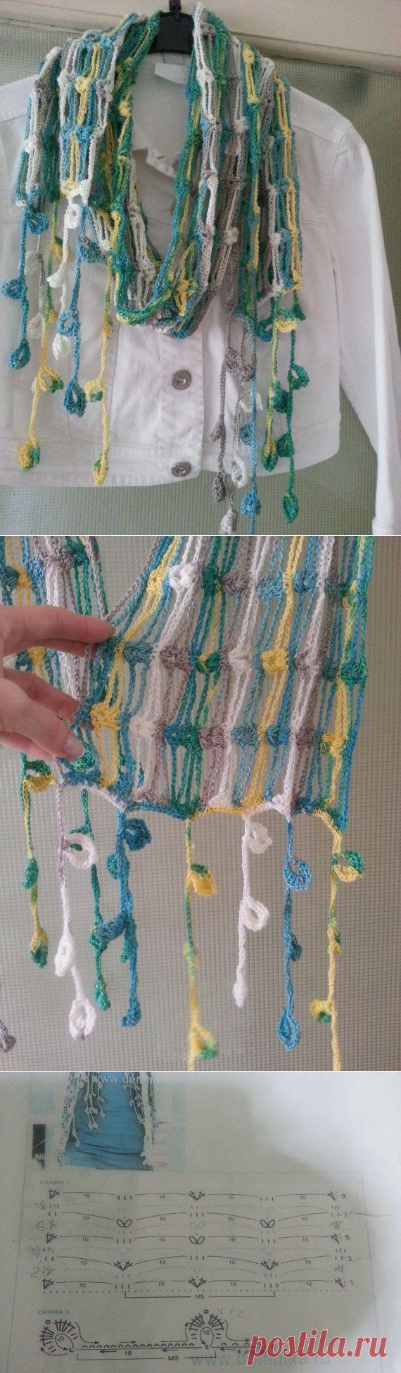 Летний шарфик.. / Женская одежда крючком. Схемы.
