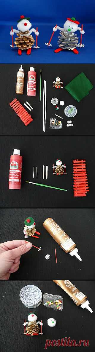 that artist woman: How to Make a Pinecone Skier
