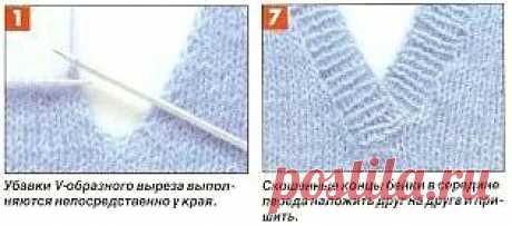 ВЕК ВЯЖИ - ВЕК УЧИСЬ! V-ОБРАЗНЫЙ ВЫРЕЗ СПИЦАМИ