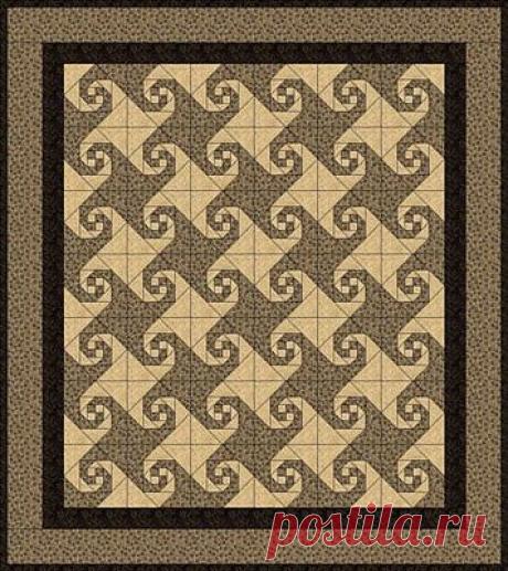 Лоскутное одеяло *След улитки*. Схема.