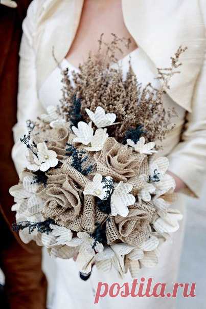 Цветы из мешковины   #мешковина #цветыизмешковины #делаемцветысами