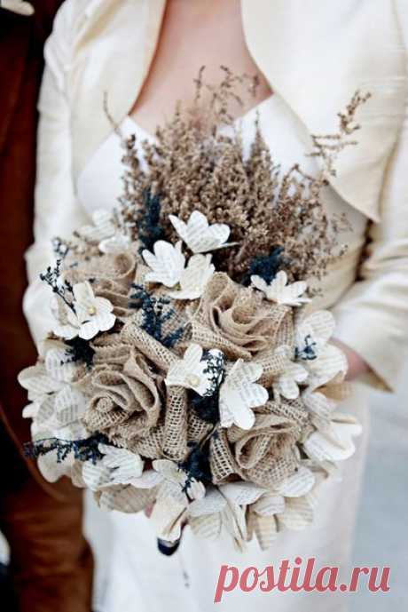 Цветы из мешковины   #мешковина #цветыизмешковины #делаемцветысами