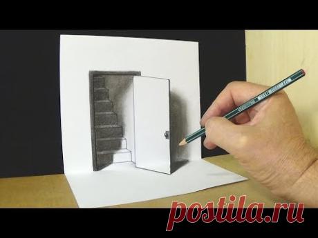 The Door Illusion - Magic Perspective with Pencil - By Vamos