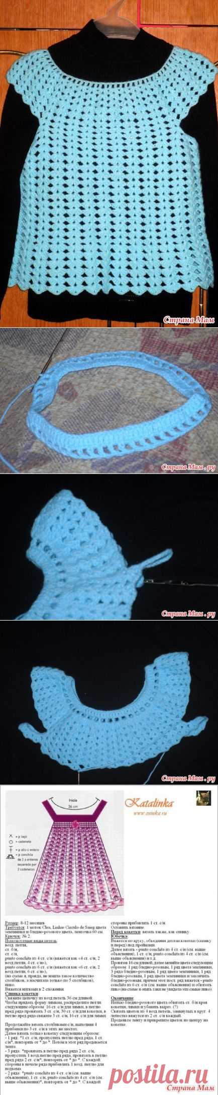 Вязание: круглая кокетка крючком