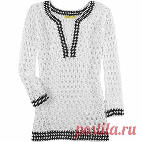 Туника сетчатым узором вязаная крючком. Вязание крючком туники в дырочку | Домоводство для всей семьи.