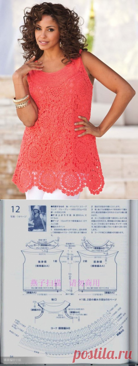 Шикарный топ крючком вязаный крючком для полных. Летнее вязание крючком для полных женщин |