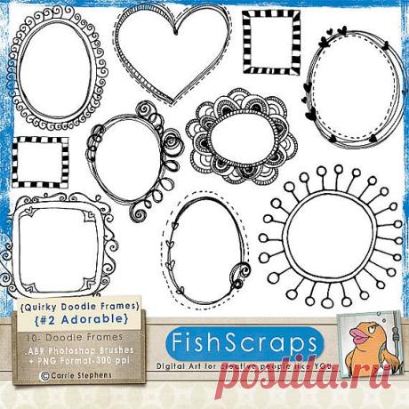 Этикетка Картинки Doodle Frame очаровательны 2 Причудливая по FishScraps