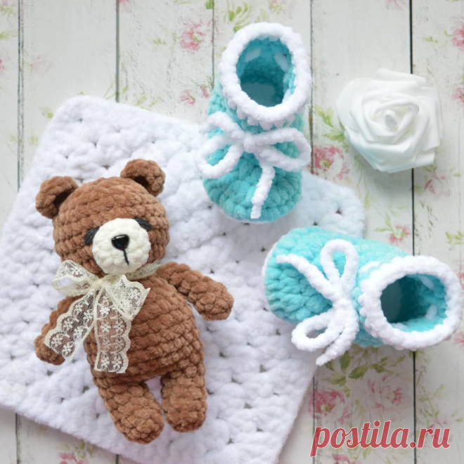 Вязаные крючком пинетки для малышей | Hi amigurumi