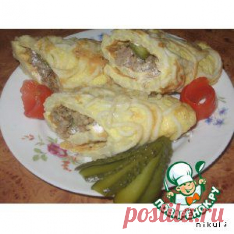 Кучерявые блинчики с начинкой - кулинарный рецепт