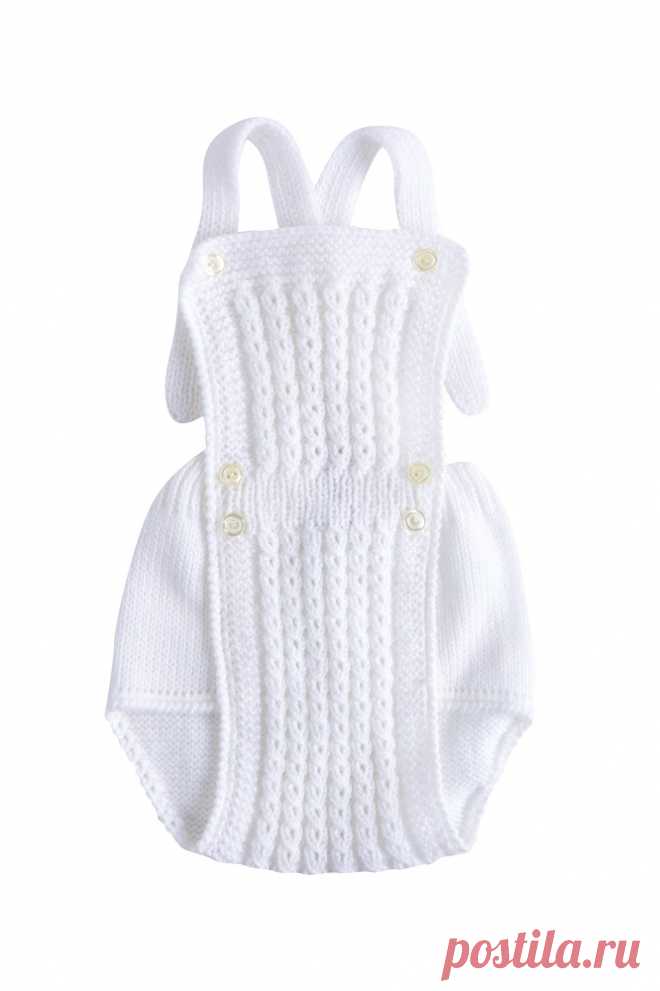 Alex Romper - Castlebaby Moda Infantil  Hand-knitted cotton cabled romper. Exclusive design. Handmade in Spain.