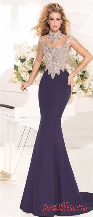 High Neck Crystal Mermaid Dress Pageant Prom Celebrity Evening Formal Party 2015