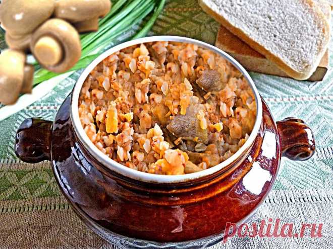 Гречка в горшочках с грибами рецепт с фото - 1000.menu