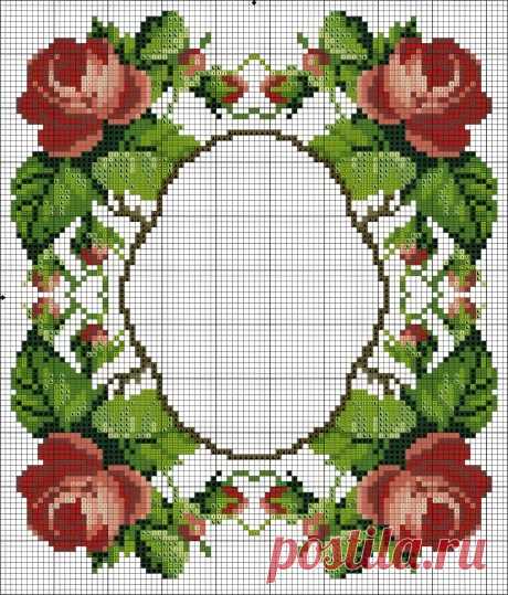 Розы (узор) - вышивка крестом