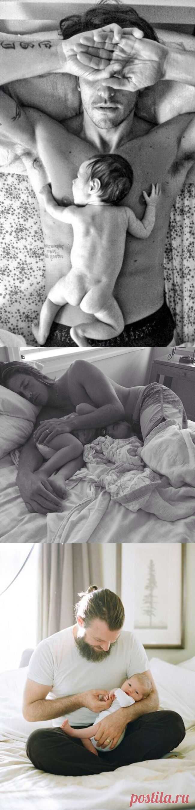 20 фотографий счастливых пап и их новорожденных малышей