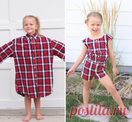 Мама переделывает старые рубашки мужа в наряды для дочки: фото .