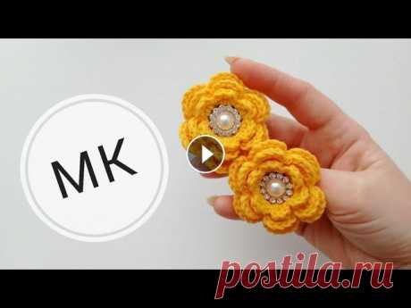 Резиночки для волос/ резиночки крючком/ цветок крючком Пряжа Yarn Art Jeans жёлтый (35) Крючок номер 2 Инстаграм ВК группа ВК...