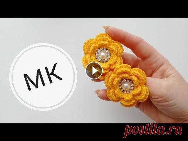 Резиночки для волос/ резиночки крючком/ цветок крючком Пряжа Yarn Art Jeans жёлтый (35) Крючок номер 2 Инстаграм ВК группа ВК...