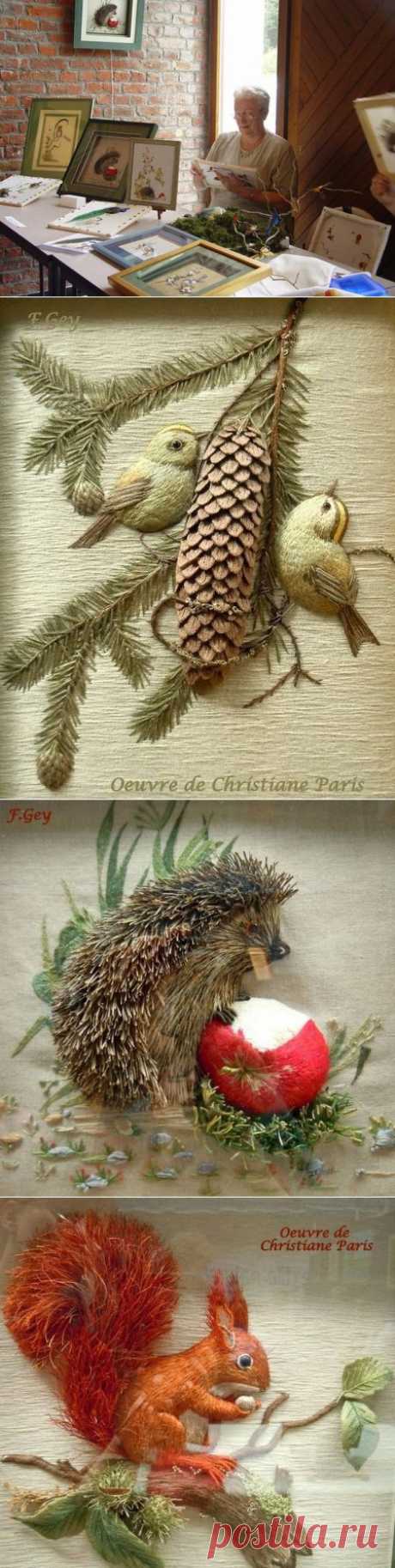 Удивительная объемная вышивка Christiane Paris - Ярмарка Мастеров - ручная работа, handmade
